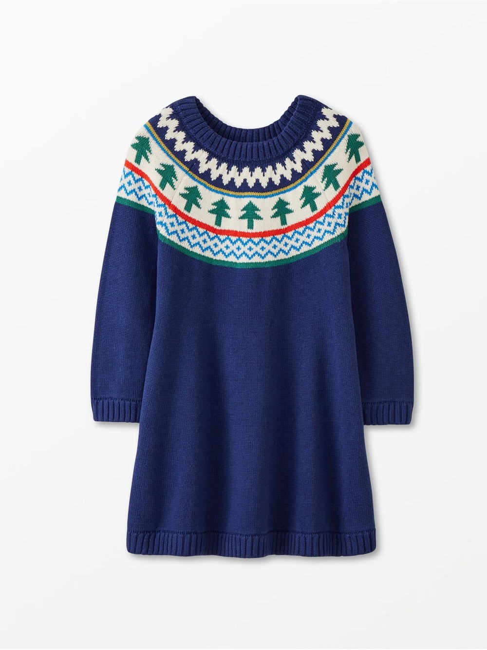 Girl’s Hanna Andersson Holiday Cotton Fair Isle Sweater Dress Size 10